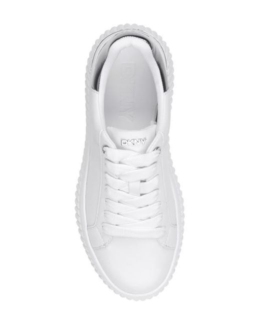 DKNY White Lobeco Platform Sneaker