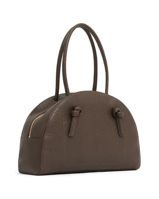Mansur Gavriel Brown Fortuna Leather Bowling Bag