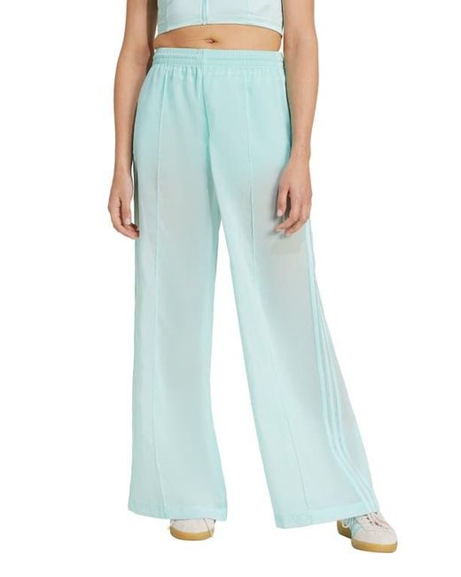 Adidas Originals Blue 3-Stripes Sheer Wide Leg Track Pants