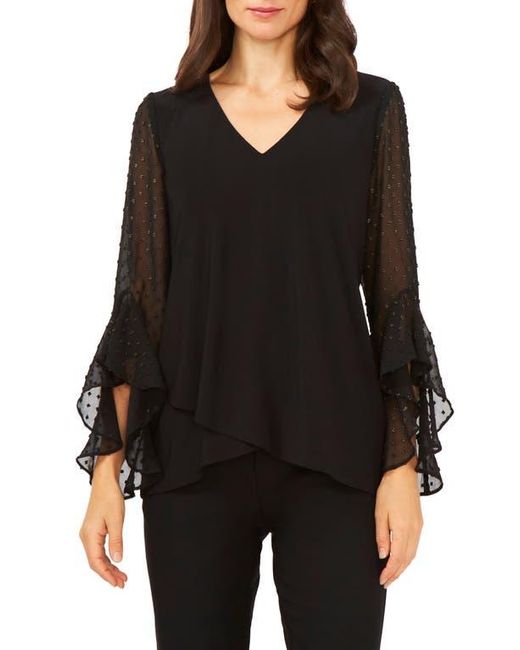 Chaus Black Tulip Bell Sleeve Top