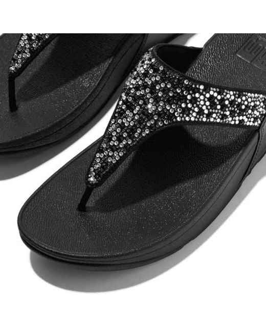 Fitflop Black Lulu Crystal Mix Sandals
