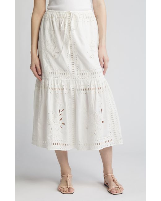 Rails White Prina Cotton Eyelet Skirt