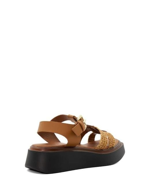 Dune Brown Lyons Platform Sandal