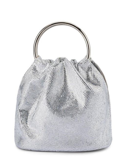 Olga Berg Gray Mabel Crystal Top Handle Clutch
