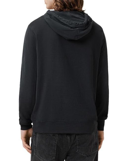 AllSaints Black Brace Brushed Cotton Hoodie for men