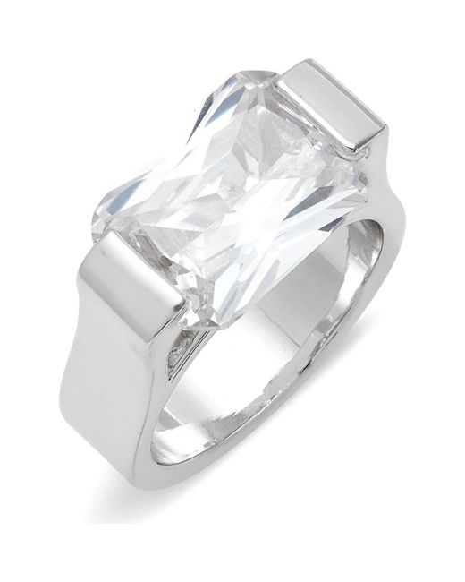 Nordstrom Metallic Floating Octagon Cubic Zirconia Ring