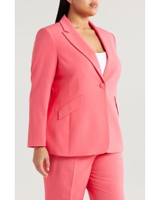 Tahari Pink One-Button Blazer