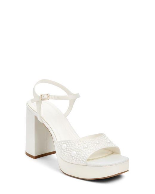 Open Edit White Whitney Block Heel Sandal