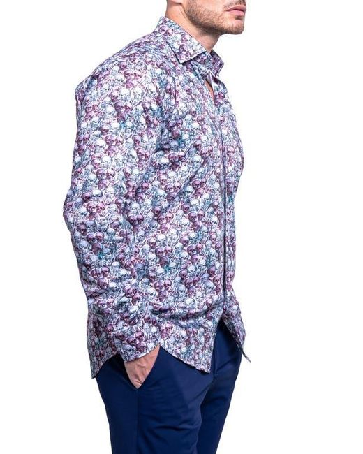 Maceoo Blue Fibonacci Resistance Contemporary Fit Button-Up Shirt for men