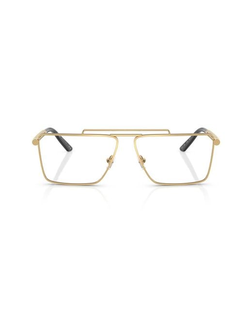 Versace Metallic 59Mm Rectangular Optical Glasses for men