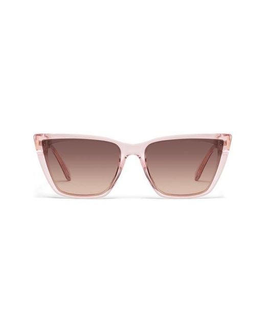 Quay Call the Shots - Pink Sunglasses Quay call the shots cat eye sunglasses in clear pink with  main image 3