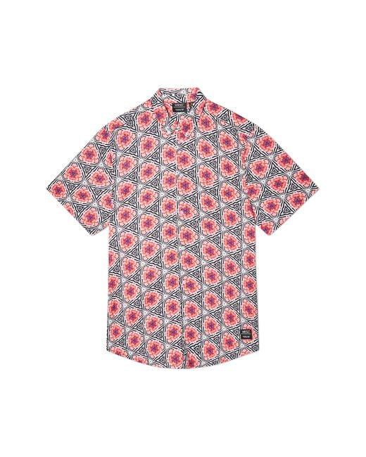 Wesc Red Oden Kaleidoscope Floral Short Sleeve Button-down Shirt for men