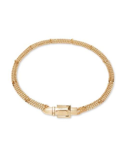 Lele Sadoughi Buckle Chain Belt in Metallic | Lyst