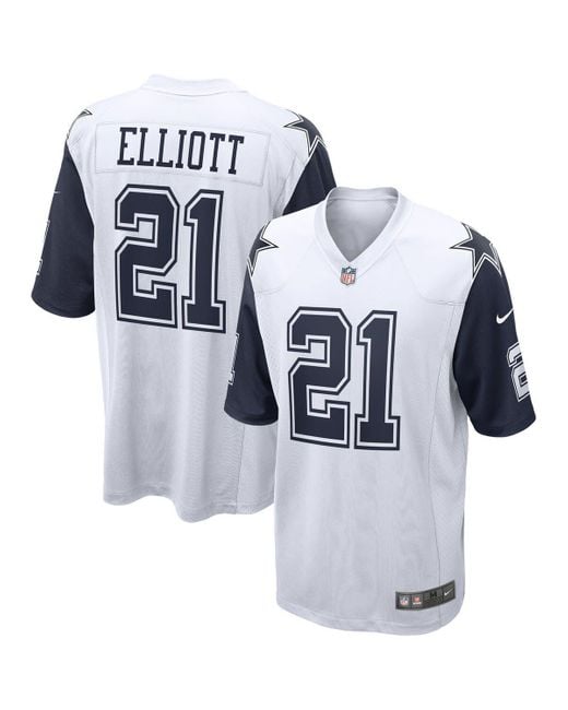 Nike Ezekiel Elliott White Dallas Cowboys Alternate Game Jersey At