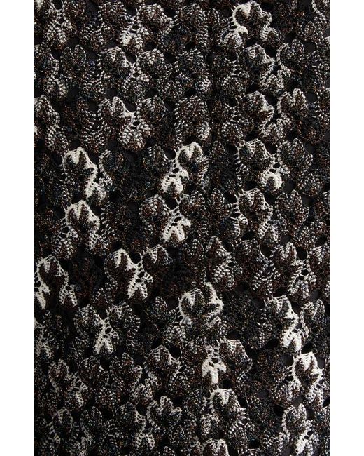 Missoni Gray Knit Metallic Lace Maxi Dress