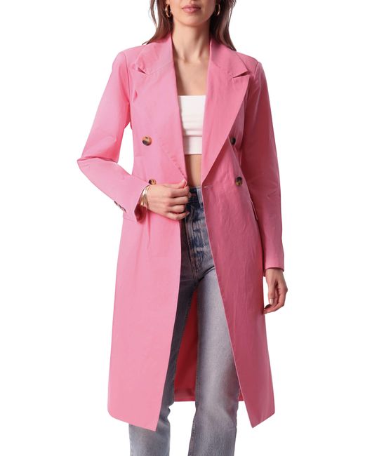 Avec Les Filles Longline Trench Coat in Pink | Lyst
