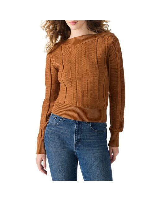 Steve Madden Blue Serra Boat Neck Sweater