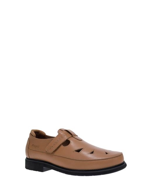 Propet Brown Helen T-Strap Flat