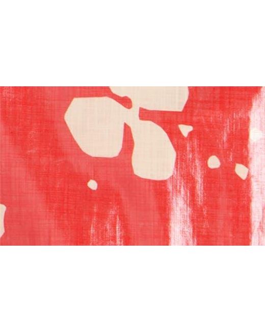 Dries Van Noten Red Vorries Print Coated Cotton Jacket for men