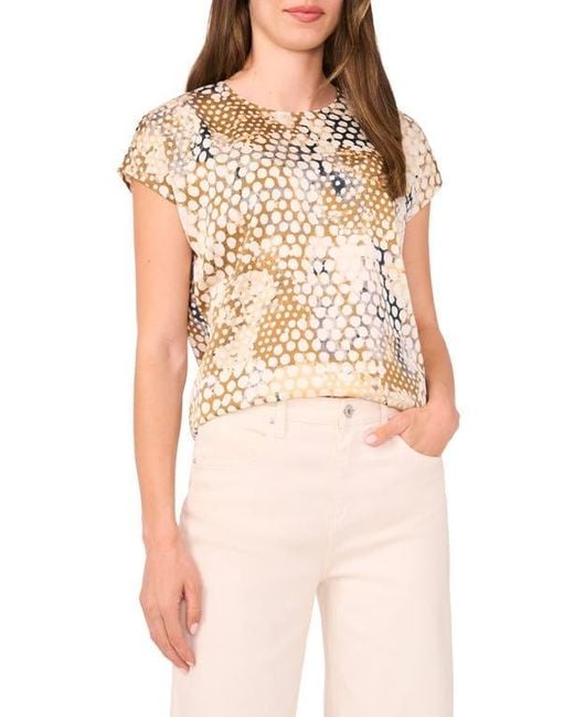 Halogen® Multicolor Print Cap Sleeve Top