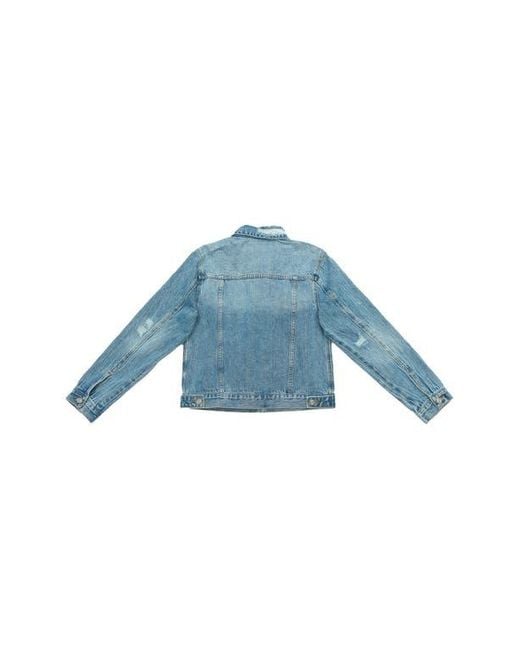 Bayeas Blue Distressed Denim Jacket