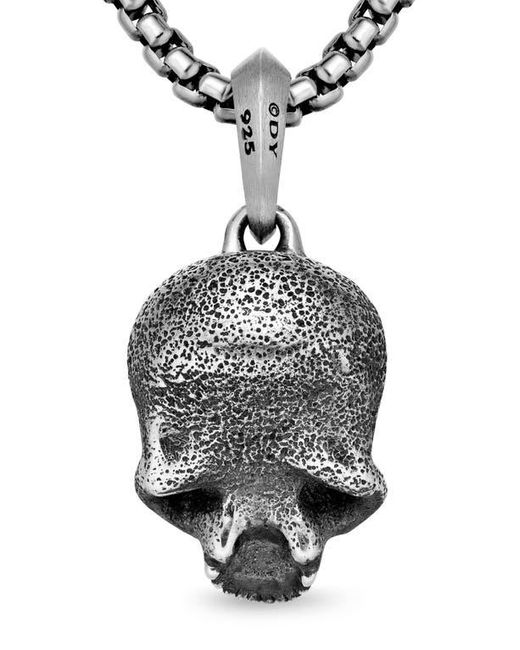 David Yurman White Memento Mori Sterling Skull Amulet