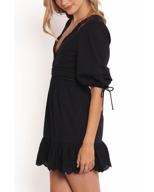 Petal & Pup Black Estella Lace Trim Minidress