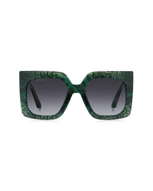 Etro Green 53Mm Gradient Square Sunglasses
