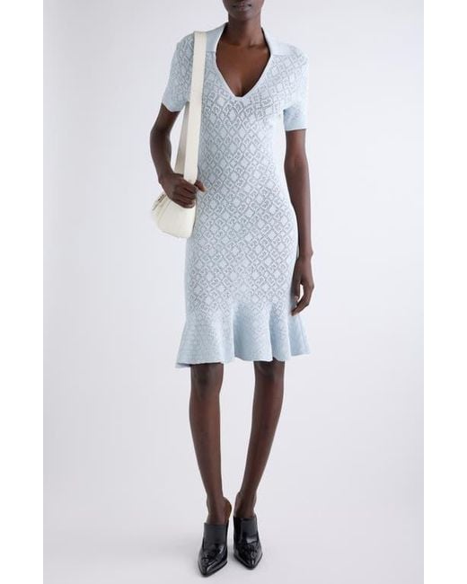 Givenchy Blue Monogram 72 Jacquard Knit Polo Dress