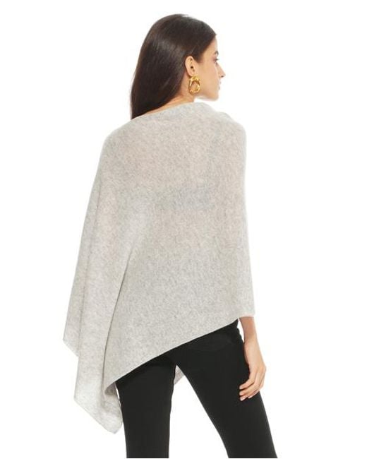 Monticelli Cashmere White Essential Pure Cashmere Poncho