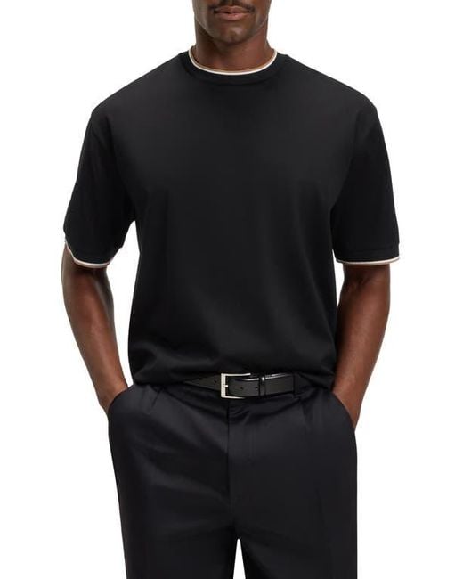 Boss Black Tames Tipped Crewneck T-Shirt for men