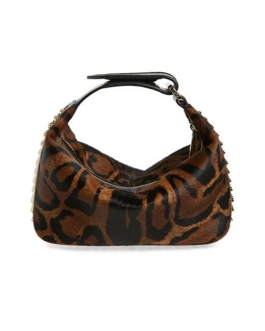 Christian Louboutin Brown Funky Dopp Bengali Print Genuine Calf Hair Top Handle Pouch