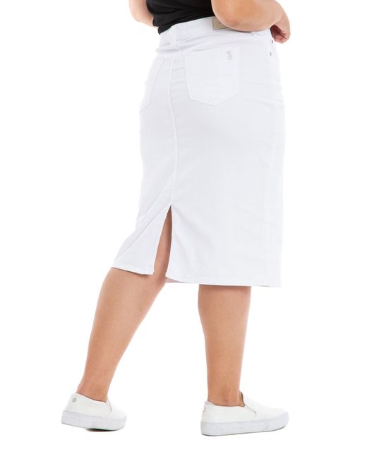 Slink Jeans White Denim Midi Skirt