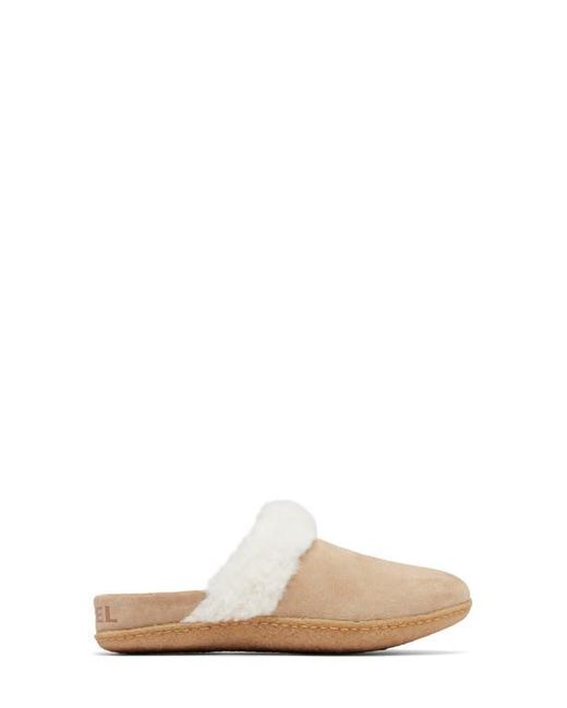 Sorel White Nakiska Ii Faux Shearling Lined Slide Slipper