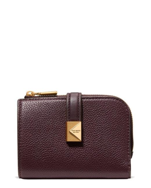 Kate Spade Purple Deco Pebbled Leather Bifold Wallet
