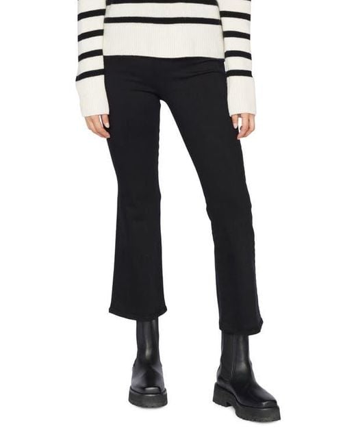 FRAME Black Jet Set Crop Mini Bootcut Pull-on Jeans