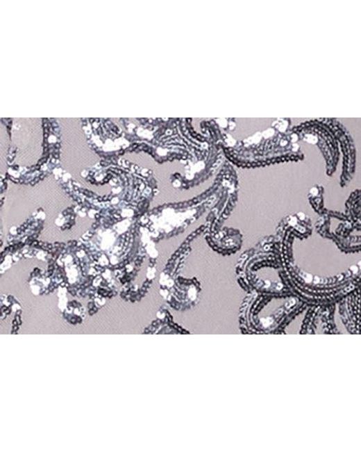 Alex Evenings Blue Sequined Sheath Dress