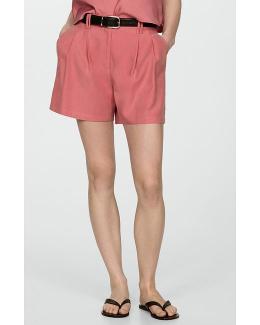 Mango Pink Pleated Shorts