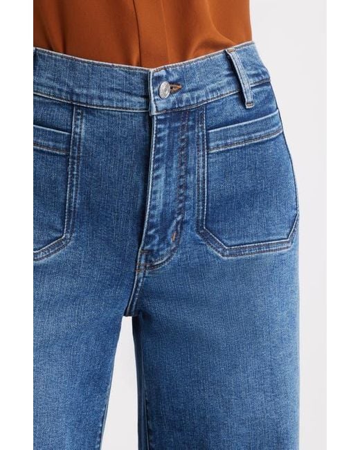 FRAME Blue Le Slim Palazzo Patch Pocket High Waist Wide Leg Jeans