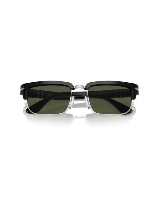Persol Black Italian Rectangular Acetate Sunglasses for men