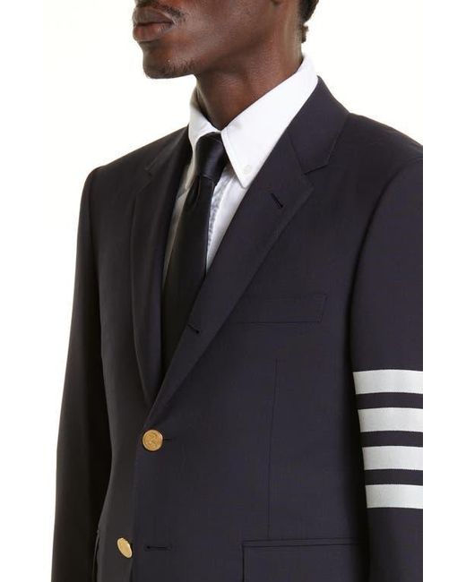 Thom Browne Blue 4 Bar Mélange Wool Sport Coat for men