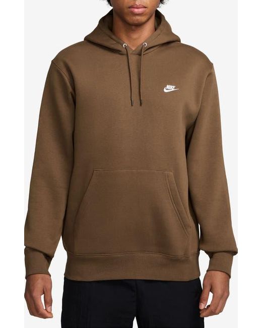 Nike Brown Club Fleece Pullover Hoodie for men