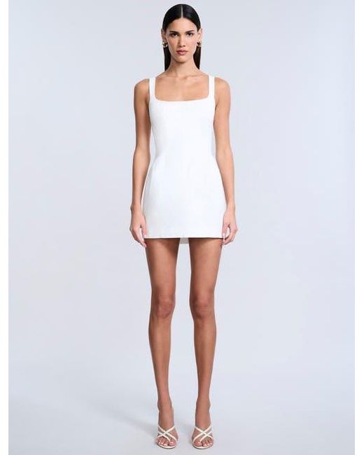 BCBGMAXAZRIA Twill Mini Dress in White | Lyst