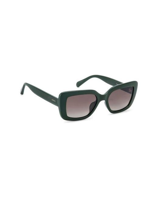 Fossil Brown 52Mm Gradient Rectangular Sunglasses