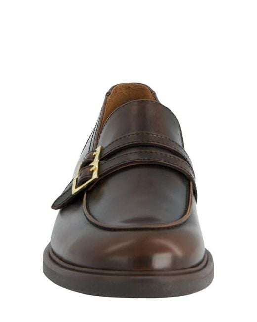 Paul Green Brown Caspian Two Buckle Leather Loafer