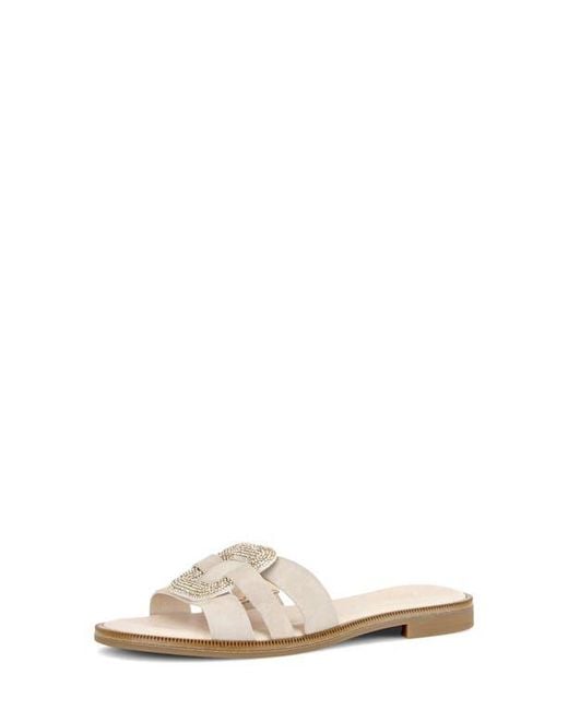 Gabor White Crystal Slide Sandal