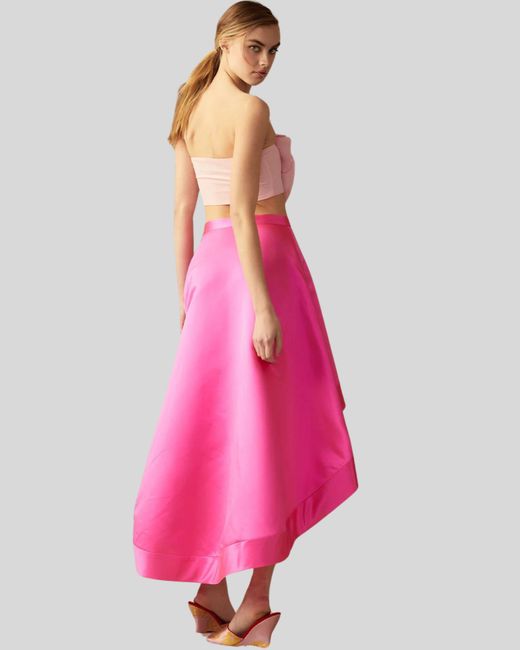 Cynthia Rowley Pink High Low Satin Skirt
