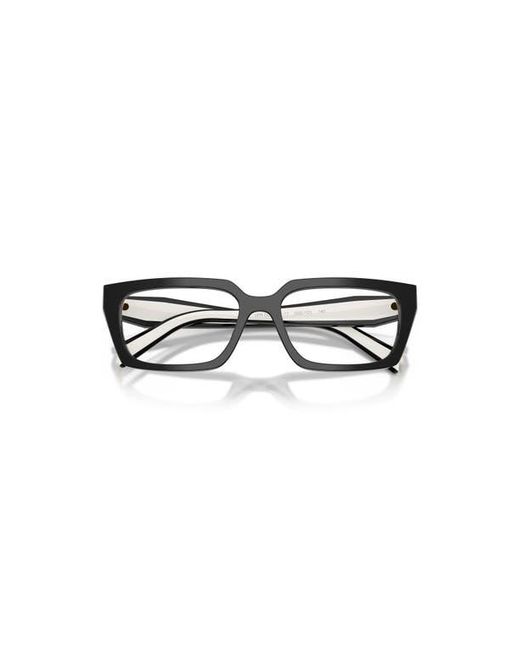 Prada Black 55Mm Rectangle Optical Glasses