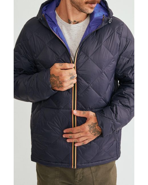 Marine Layer Blue Archive Midweight Quilted Hooded Jacket for men