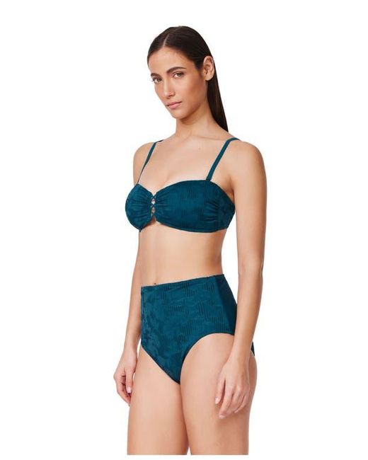 Gottex Blue Jolene Textured Bandeau Bikini Top